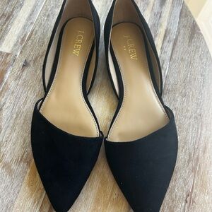 J. Crew Black Pointed D'Orsay Flats